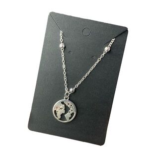Silver earth necklace